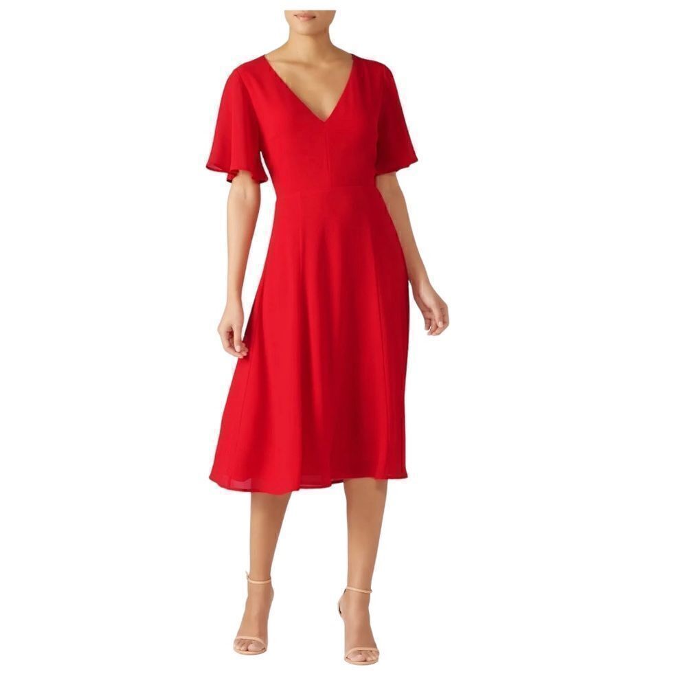 Louna Red Crepe Cut Out Dress Size XS